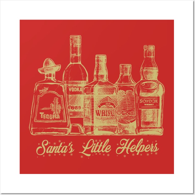 Santa's Little Helpers (Gold) Wall Art by theshirtsmith